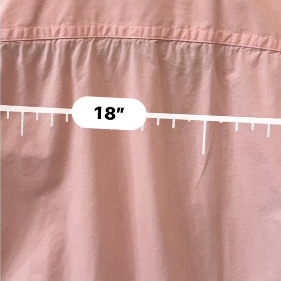 J Crew Pink Long Sleeve 100% cotton Ruffle Cottage Top w split hem- 4- like new! - Picture 9 of 12